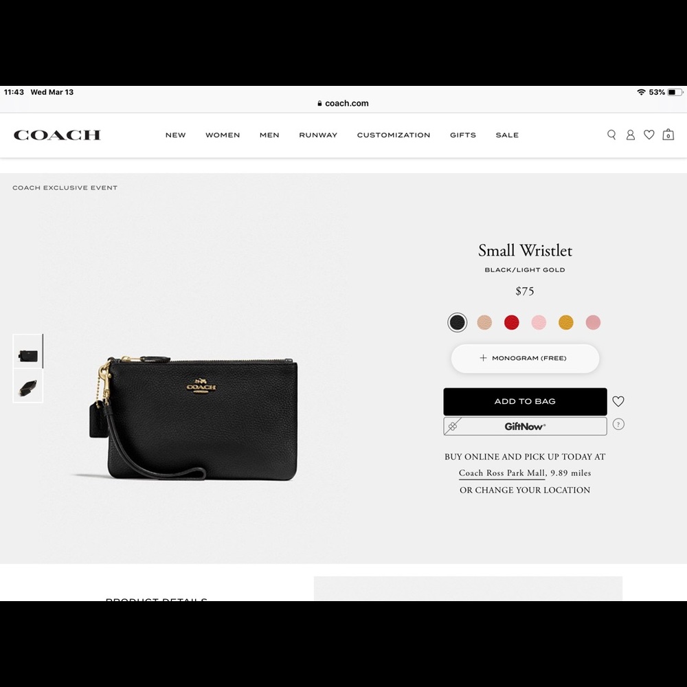 Coach wristlet